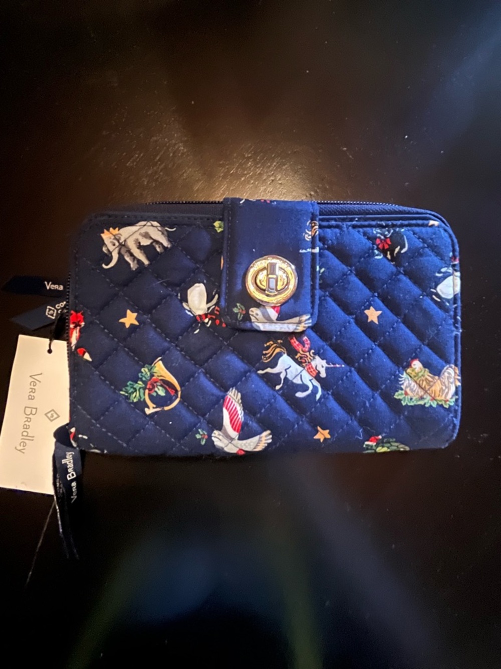 Vera Bradley RFID Wallet Snow Globe Motifs Pattern NWT